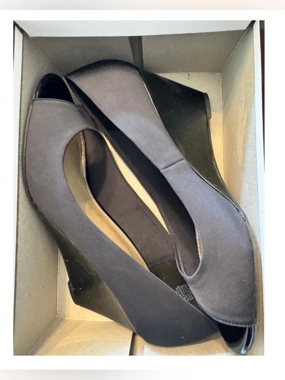 Women’s Black Slip-On Wedge Heels - Size 10